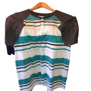Urban Pipeline XL Mens Striped Henley Tee Cotton/Polyester Blend
